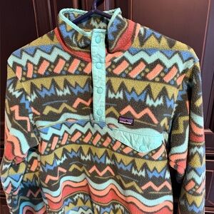 Patagonia Men's Zigzag Fleece Sweater - Green, Orange, Blue